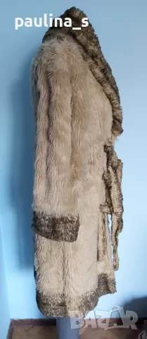 Винтидж / Топъл дамски кожух "OGANZA" / цвят Нюд с нюансирана яка, маншети и обазовка, снимка 4 - Палта, манта - 48352538