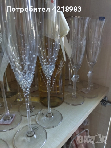 Сватбени чаши обсипани с камъчета., снимка 4 - Други - 51952340