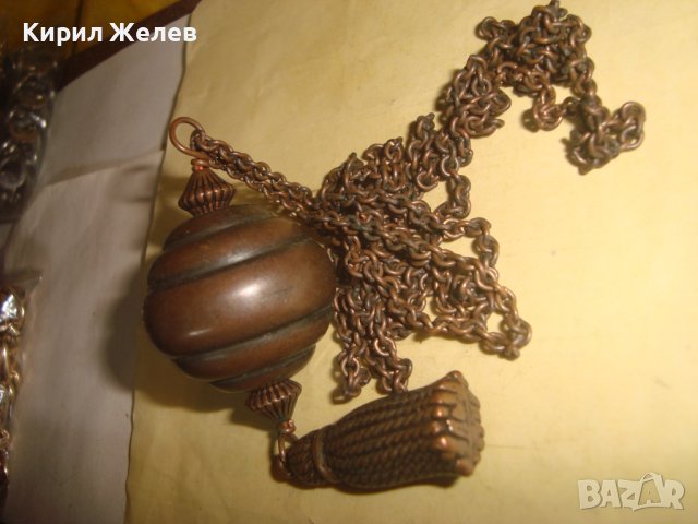 СТАРА ВИНТИДЖ АРТ ДЕКО МЕДНА МНОГО КРАСИВА ЕФЕКТНА ОГЪРЛИЦА КОЛИЕ МЕДАЛЬОН 27896, снимка 5 - Колиета, медальони, синджири - 37128313