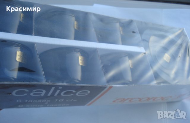 Френски комплект Arcoroc CALICE от 6 бр.чаши и чинийки, снимка 3 - Чаши - 44068267