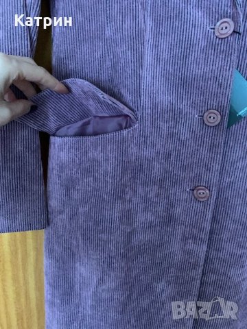 Дамско кадифено издължено сако - манто, снимка 4 - Сака - 28246840