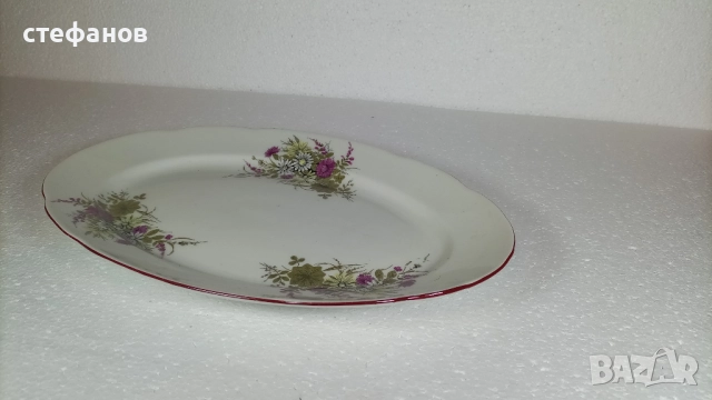 Голяма салатна чиния, елипса, българска, снимка 4 - Чинии - 52887894