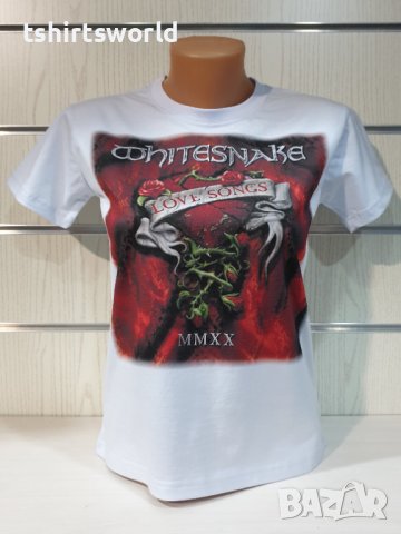 Нова дамска тениска с дигитален печат на музикалната група Whitesnake - Love Songs, снимка 7 - Тениски - 37176544