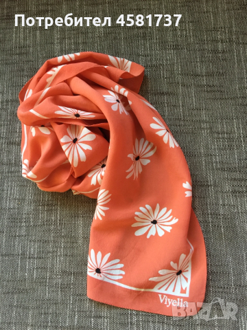 Копринен шал с флорален десен, снимка 9 - Шалове - 51759080