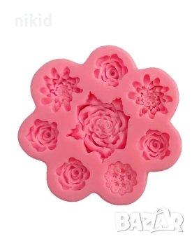8 вида цветя цвете цветчета роза сукулент силиконов молд форма фондан декор , снимка 3 - Форми - 37215435