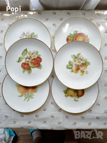 Десертни чинии с плодове 6 броя , снимка 1