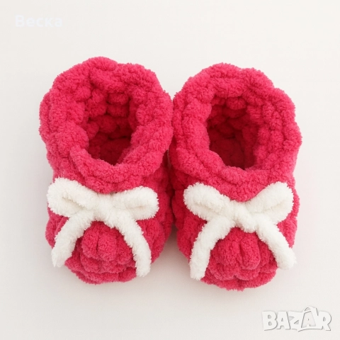 Плетени бебешки терлички, снимка 3 - Бебешки обувки - 52833950