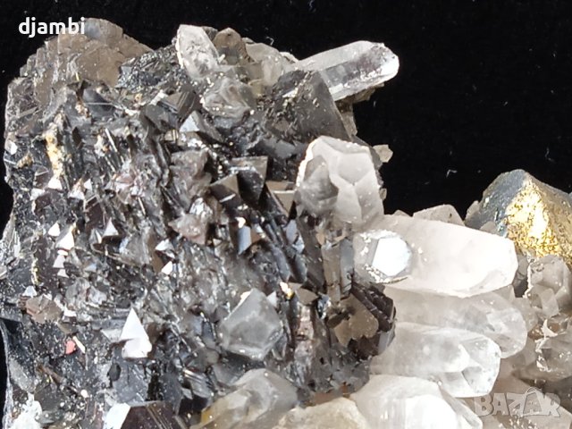 №82, Кварц, Планински кристал,Кварцова друза с халкопирит и сфалерит,Quartz Bulgaria,BGminerals,, снимка 6 - Декорация за дома - 44116222