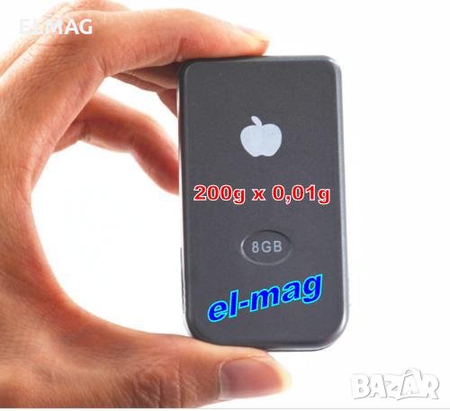 Джобна, електронна везна мини iPhone, 200g/0,01g, снимка 3 - Електронни везни - 27395725