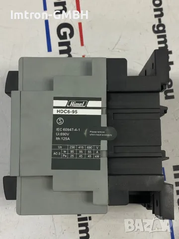 Трифазен  контактор HIMEL HDC6-95 380V / 125A /  45kW  с помощен контактор HF4-22, снимка 4 - Друга електроника - 48064211