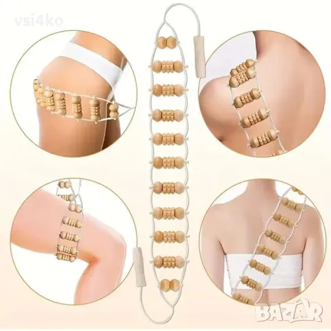 Дървен масажор за гръб и тяло – 100 см, снимка 2 - Масажори - 49687125