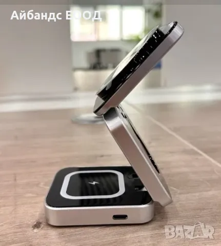 3in1 Безжична стойка - зарядно 30W за iPhone, Airpods и Apple Watch, снимка 2 - Безжични зарядни - 49423800