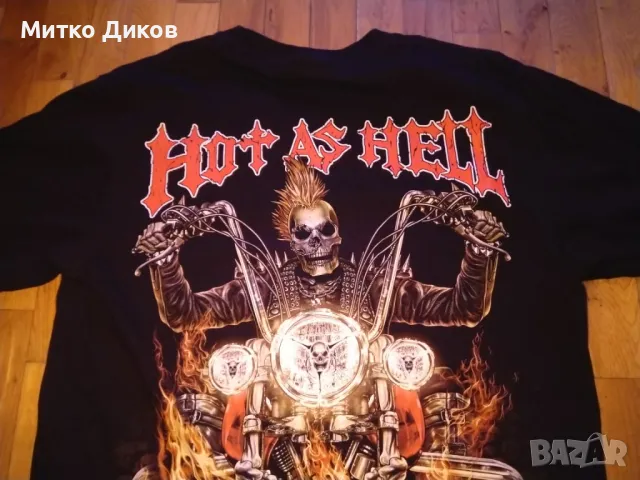 Hot As Hell Rock Hand маркова рокаджийска тениска размер С-М, снимка 8 - Тениски - 49442206