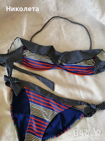 Горнище на бански в контрастни детайли , снимка 5 - Бански костюми - 50687395