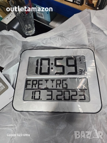 Дигитален стенен часовник с радиоуправление за възрастни с ден от седмицата и дата   , снимка 4 - Друга електроника - 52835233
