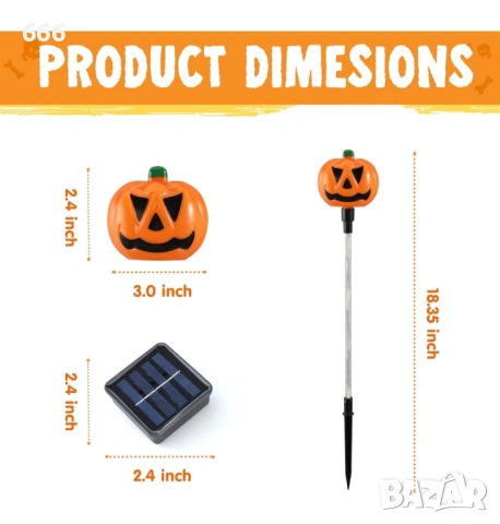 JOYIN 10 бр. Хелоуин слънчеви светлини за пътека, снимка 5 - Друга електроника - 53521165
