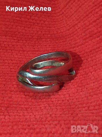 АРТИСТИЧЕН СРЕБЪРЕН ПРЪСТЕН СРЕБРО 925 АЖУРНА РЪЧНА БИЖУТЕРСКА ВИНТИДЖ ИЗРАБОТКА 39983, снимка 2 - Пръстени - 43224820