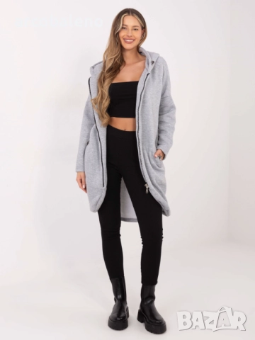 Дамски дълъг преходен суичър с качулка и цип Tina, 5цвята , снимка 16 - Суичъри - 52930321