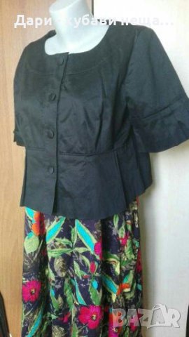 Черно късо сако с хастар, от сатениран памук🍀❤L,XL❤🍀арт.4388