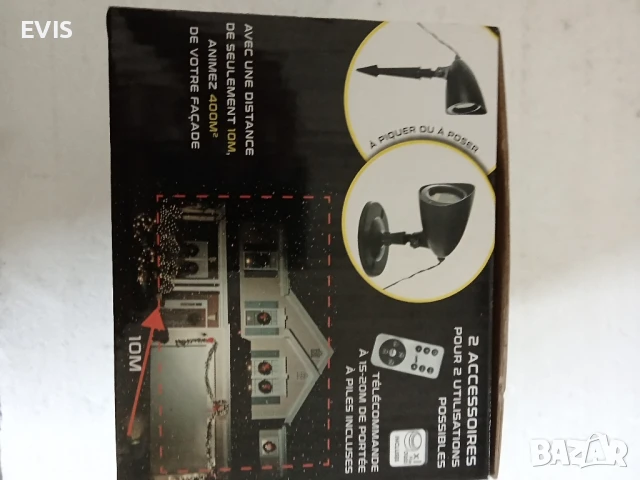 Лазерен прожектор – нов, с дистанционно, таймер и 6 фигури, снимка 4 - Външни лампи - 50627279