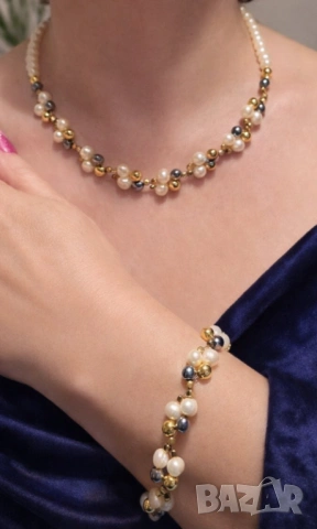 Бижута с естествени, култивирани перли - Авторска, бутикова бижутерия със сертификат, снимка 2 - Подаръци за жени - 53412691