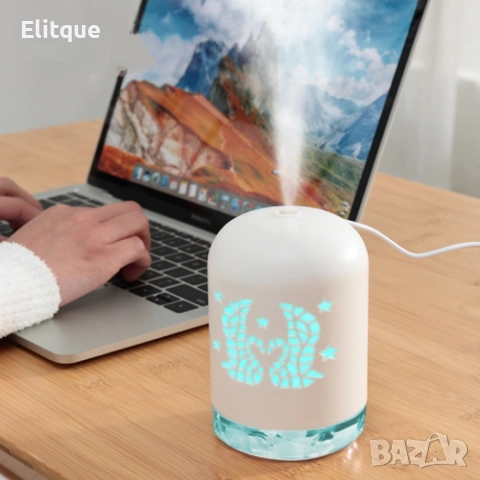 LED мини преносим светещ USB овлажнител за въздух за дома и за автомобила, снимка 16 - Лед осветление - 52896567