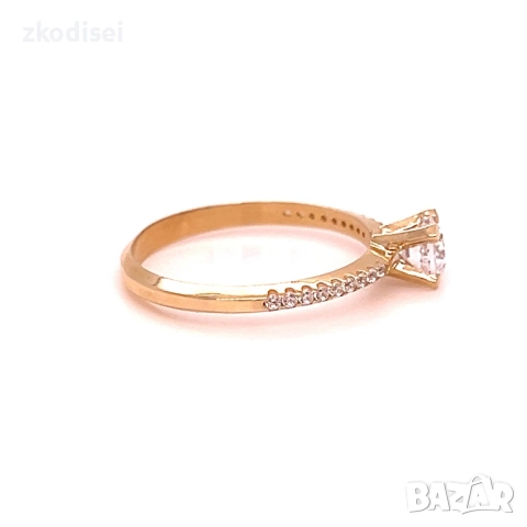 Златен дамски пръстен 1,92гр. размер:55 14кр. проба:585 модел:34473-2, снимка 2 - Пръстени - 52063038