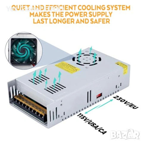 Импулсно захранване 48V 10A 480W AC/DC индустриално, снимка 3 - Друга електроника - 53355188