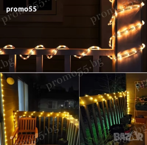 Коледен светещ Led маркуч в магична топла свелина 20м., снимка 6 - Други - 52587631