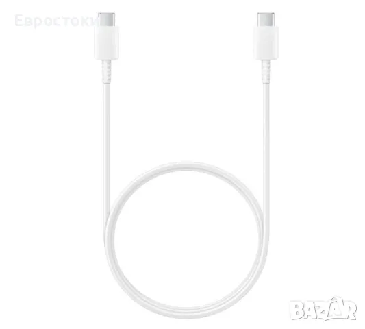 Кабел за пренос на данни и зареждане USB-C - USB-C Samsung EP-DA705, 25W, 1 м, цвят: бяло
