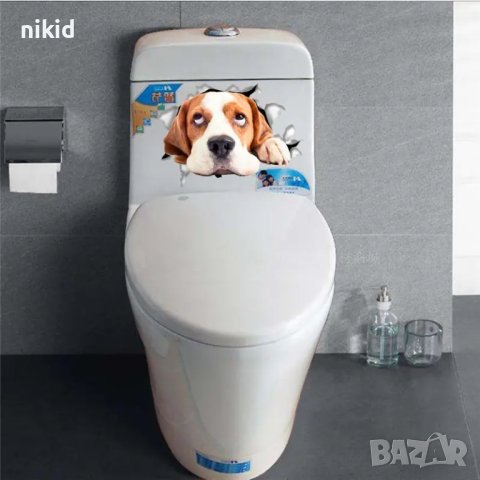 лежащо куче стикер лепенка за стена мебел или тоалетна чиния за капака, снимка 3 - Други - 43479043