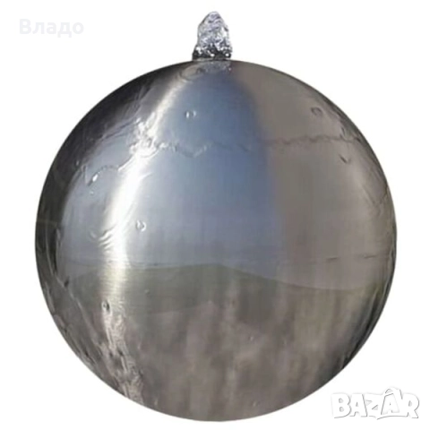 Градинска сфера за фонтан с LED, неръждаема стомана, 20 см