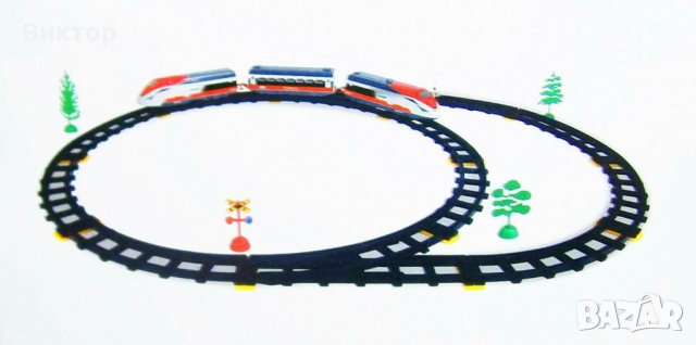Влак с релси и аксесоари Toi-Toys