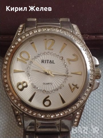 Модерен дизайн дамски часовник RITAL WATER RESIST QUARTZ с кристали 41739, снимка 1 - Дамски - 43892761
