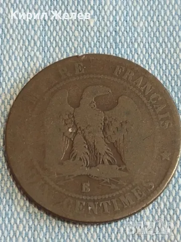 Стара монета 10 сантима 1855г. Франция Император Наполеон трети 30252