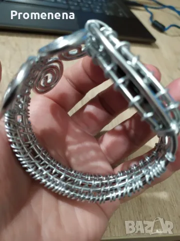 Гривна с естествен полускъпоценен камък, снимка 4 - Гривни - 47511977