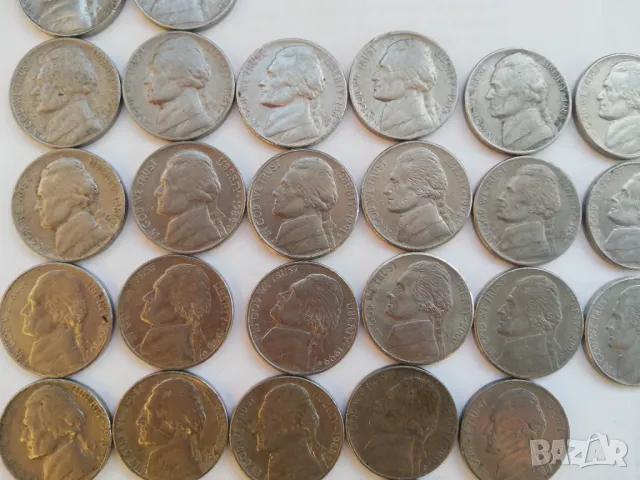 33 монети 5 цента Америка-USA 1964-2007 г. различни, снимка 4 - Нумизматика и бонистика - 48506793
