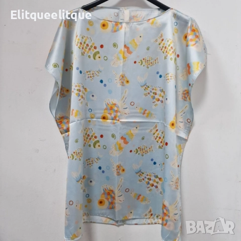 Луксозна плажна туника от 100% коприна – стил и комфорт за летните дни, снимка 7 - Туники - 52184909