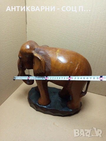 Стар Голям Ръчно Изработен Дървен Слон., снимка 14 - Антикварни и старинни предмети - 50991470