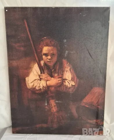 Картина Рембранд ван Рейн (1606-1669) Момичето с метлата (1651)