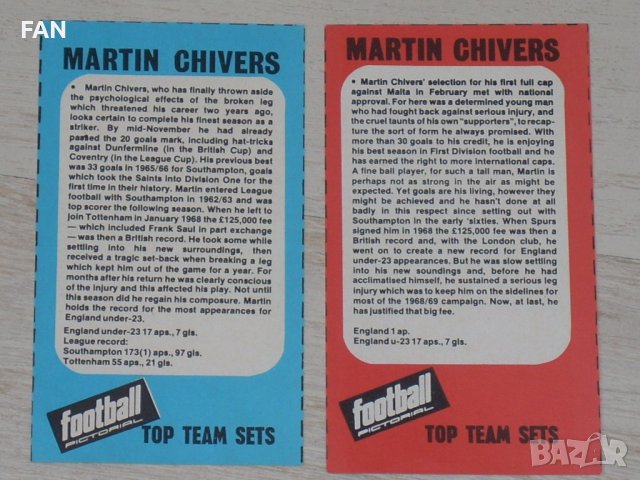 Снимки на английски футболисти от Тотнъм Хотспърс от 60-те и 70-те - Пат Дженингс, Мартин Питърс, снимка 7 - Фен артикули - 39335337