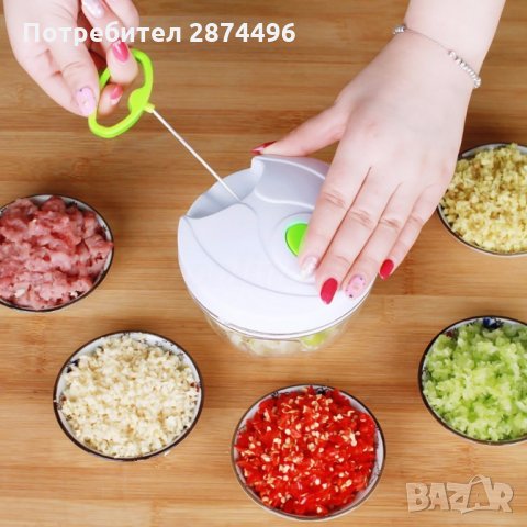 1827 Ръчен механичен чопър за плодове и зеленчуци, снимка 7 - Аксесоари за кухня - 34660108