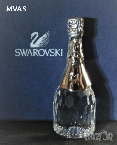Swarovski с родий Бутилка шампанско Кристални спомени Подарък за Нова Година, снимка 1 - Коледни подаръци - 43249756