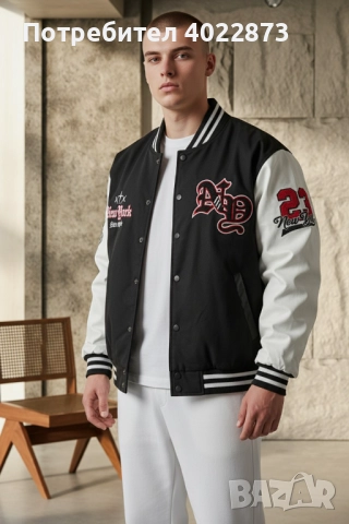 Мъжко Луксозно Бомбер Яке в черен цвят , снимка 3 - Якета - 52466372