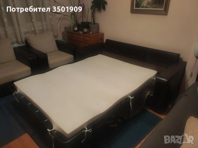 Разтегателен диван + два фотьойла, снимка 3 - Дивани и мека мебел - 52533267