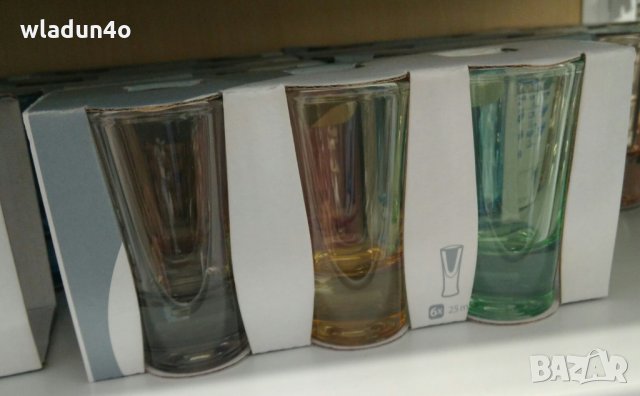 Чашки Шотчета-6 бр: безцветни и цветни-6лв;10лв, снимка 2 - Чаши - 28685954