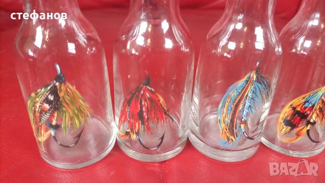 Тънкостенни юзчета, с картинки, рибарски, 50 мл, 6 бр, снимка 3 - Антикварни и старинни предмети - 50856670