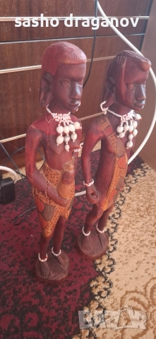 2 ръчно изработени африкански дърворезби, снимка 2 - Колекции - 52258276