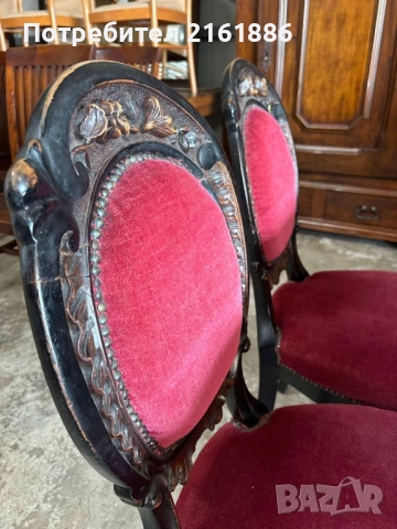 Антикварна маса със шест стола с красива дърворезба , снимка 12 - Антикварни и старинни предмети - 51444397