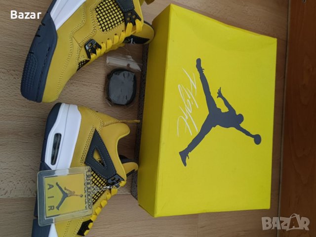 Nike Air Jordan Retro 4 Yellow Lightning Кецове Обувки Маратонки Нови Дамски Размер 39 Номер , снимка 9 - Кецове - 38604246